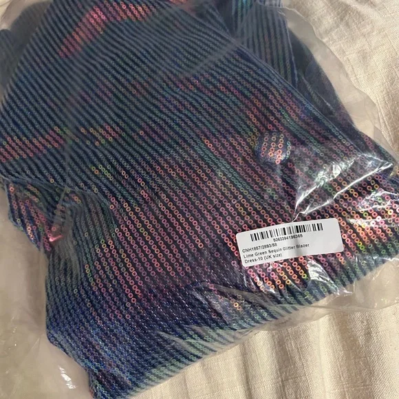 NWT PLT Blue Sequin Blazer Dress - Picture 7 of 7